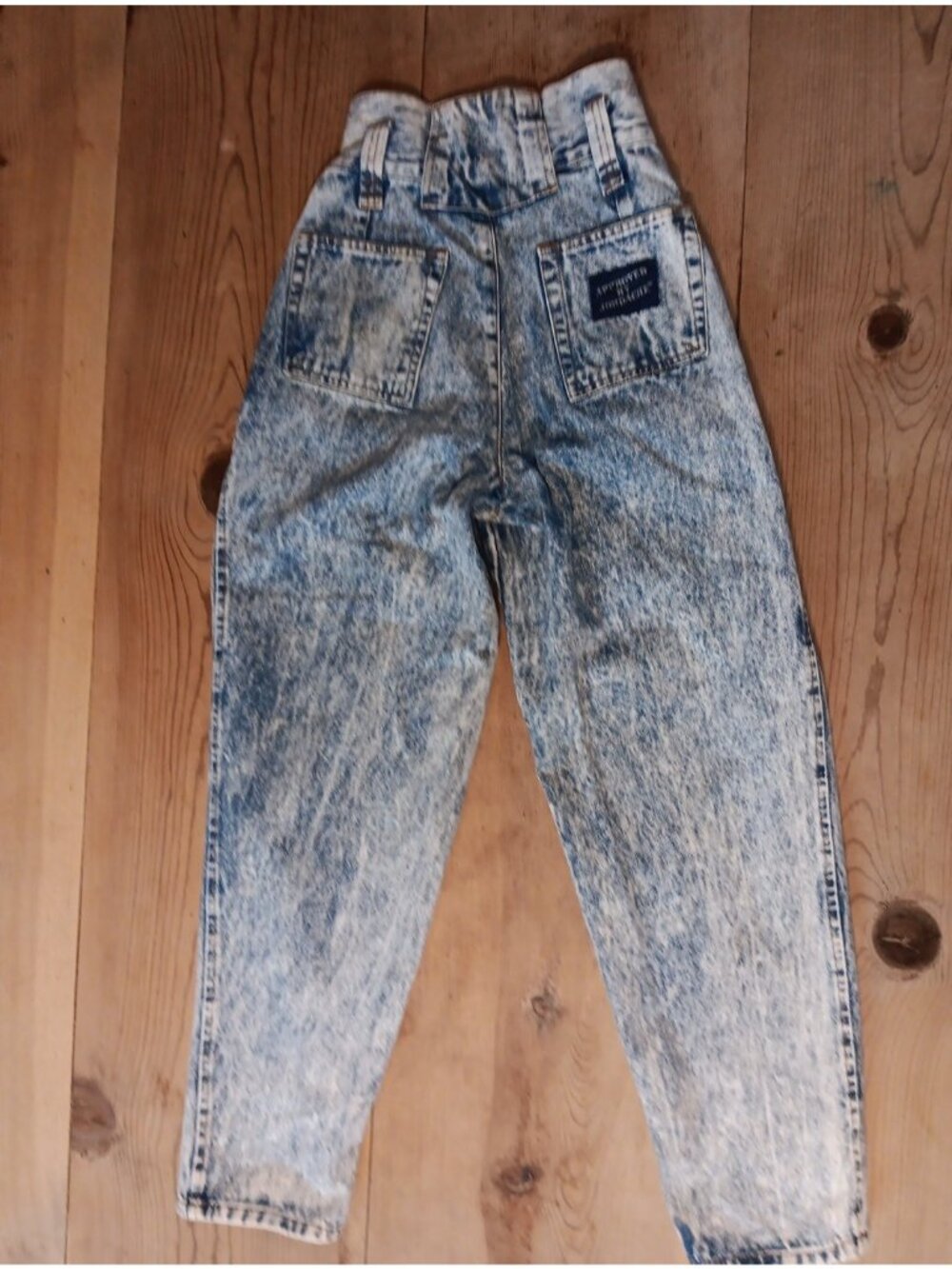 Vtg 80s Approved By Jordache Jeans Juniors 3/4 High Rise Acid Wash Pleated Baggy